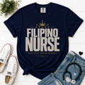 Proud Filipino Nurse t-shirt in Navy - Comfort Colors flatlay