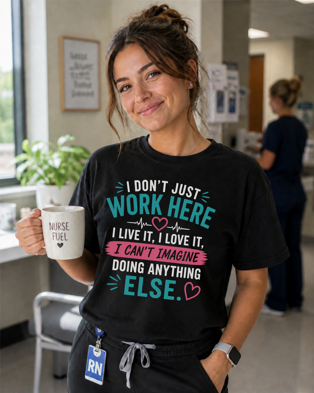 I Dont Just Work Here nurse tee Black