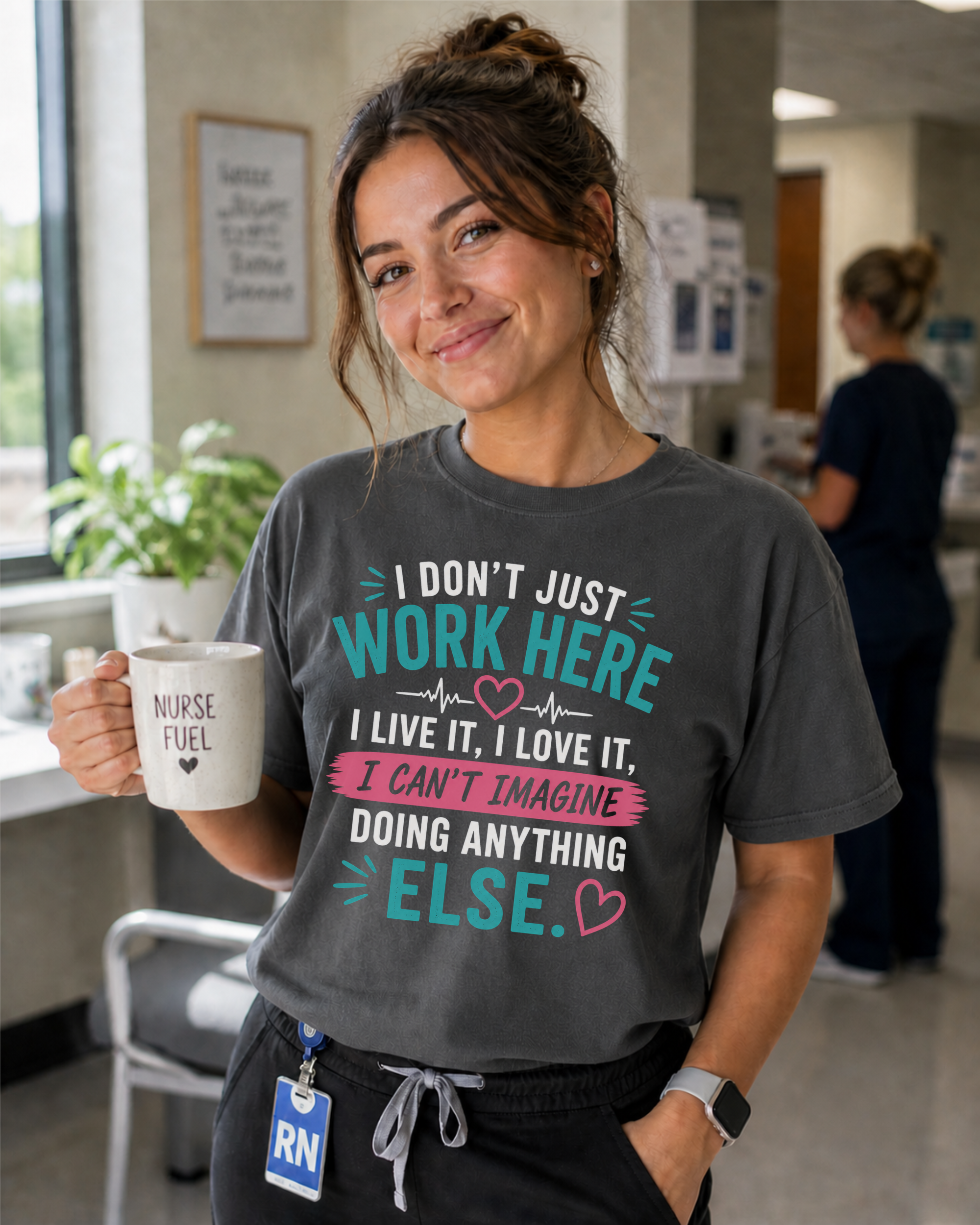 I Dont Just Work Here nurse tee Pepper