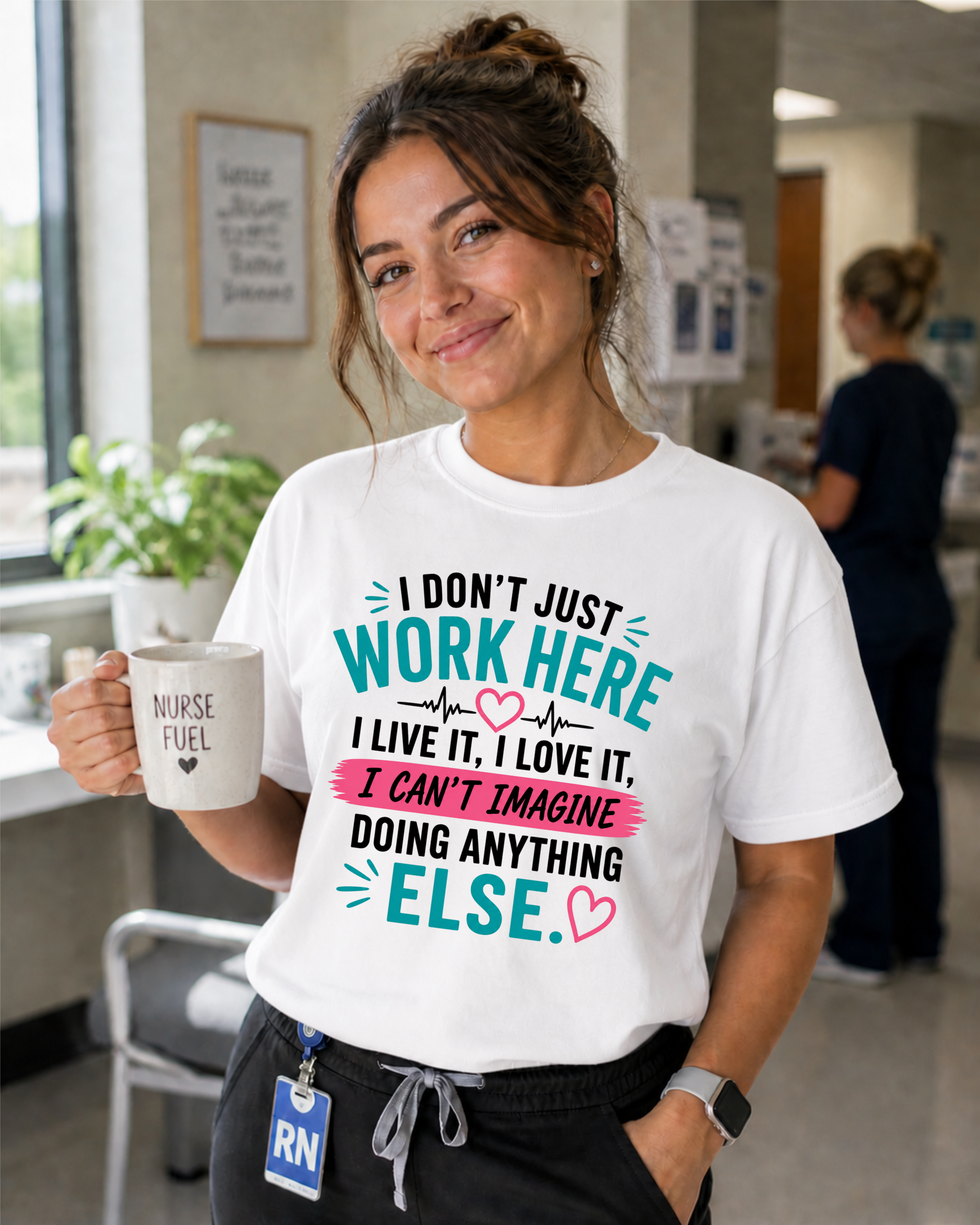 I Dont Just Work Here nurse tee White