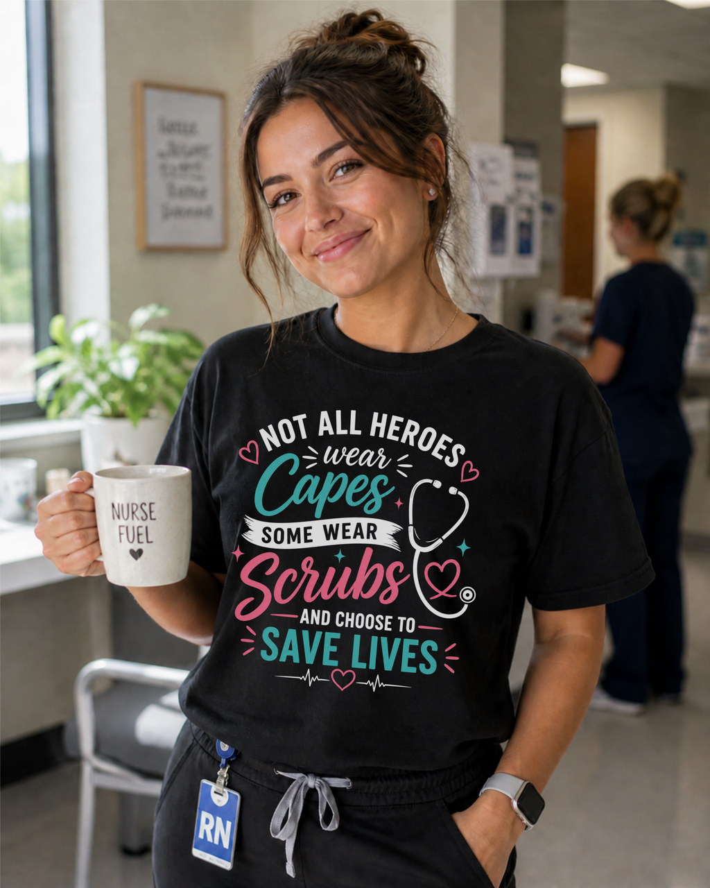 Not All Heroes Wear Capes nurse tee Black