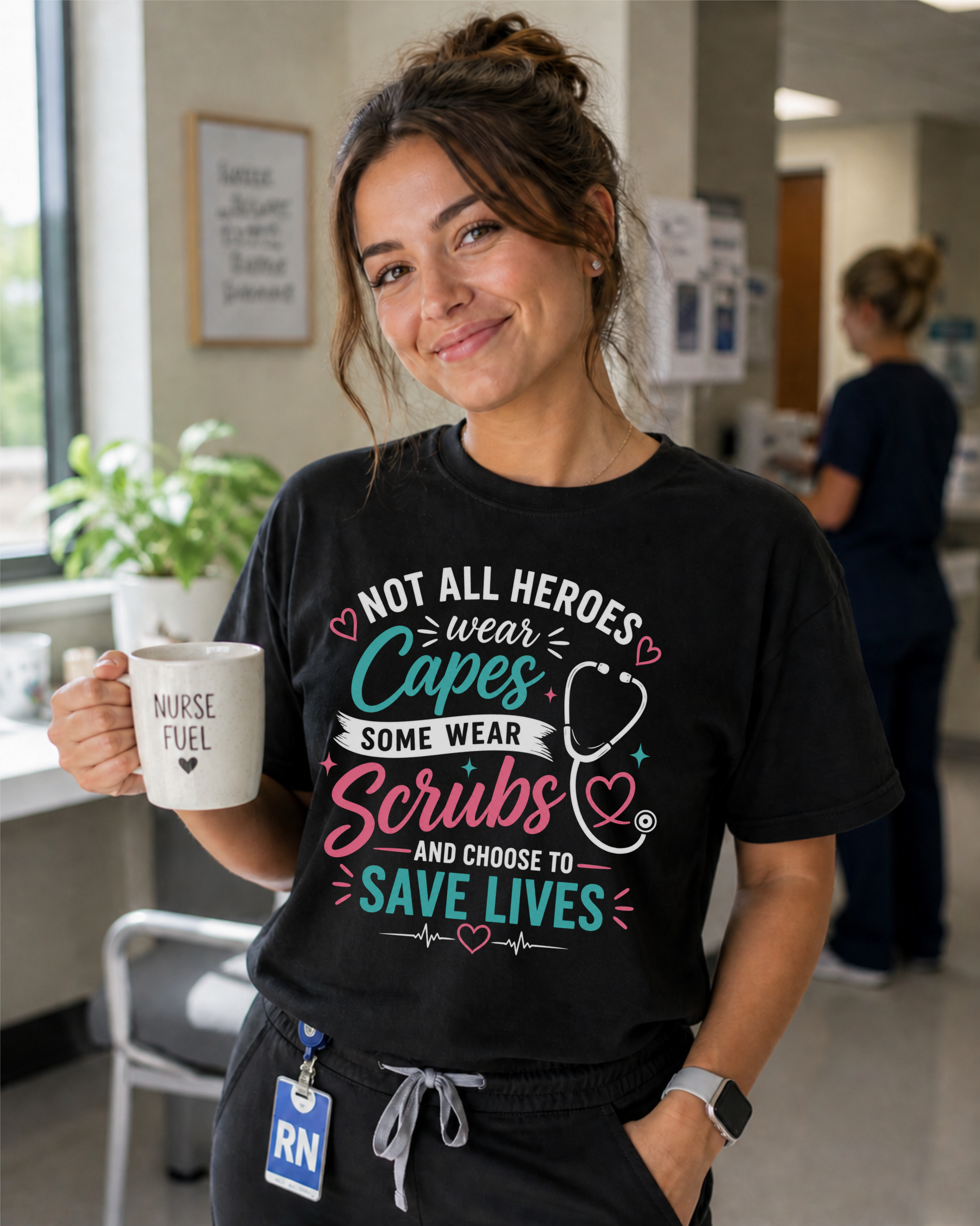 Not All Heroes Wear Capes nurse tee Black