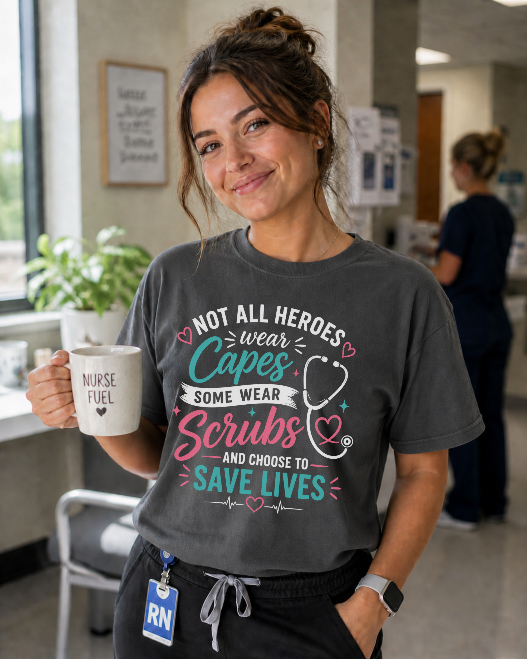Not All Heroes Wear Capes nurse tee Pepper