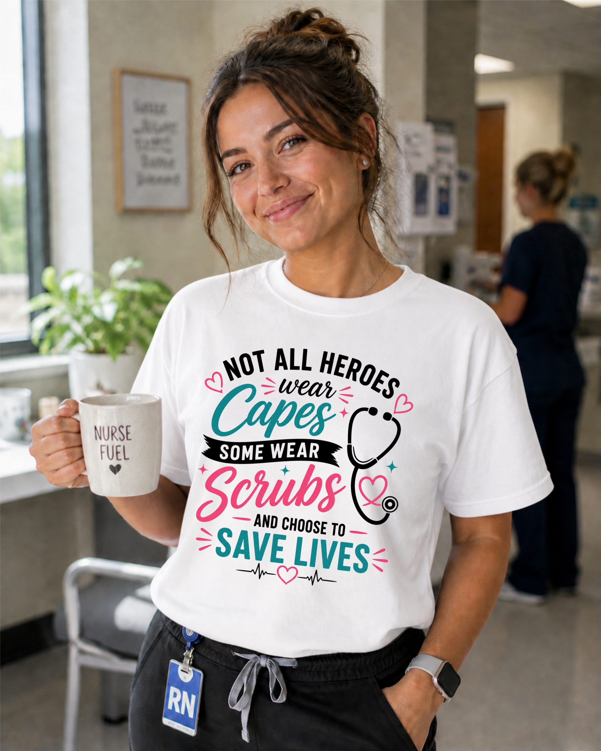Not All Heroes Wear Capes nurse tee White
