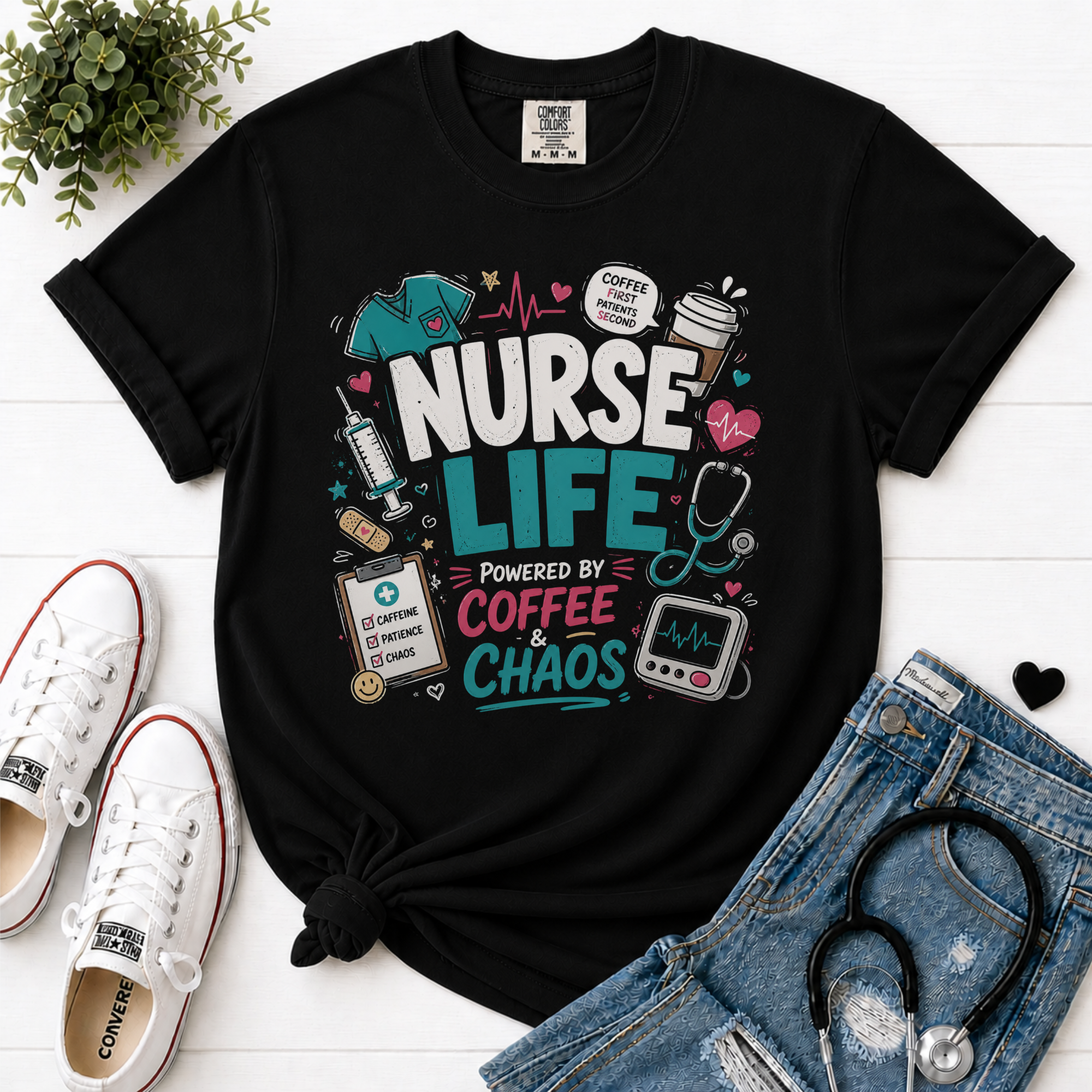 Nurse Life flatlay Blueberry