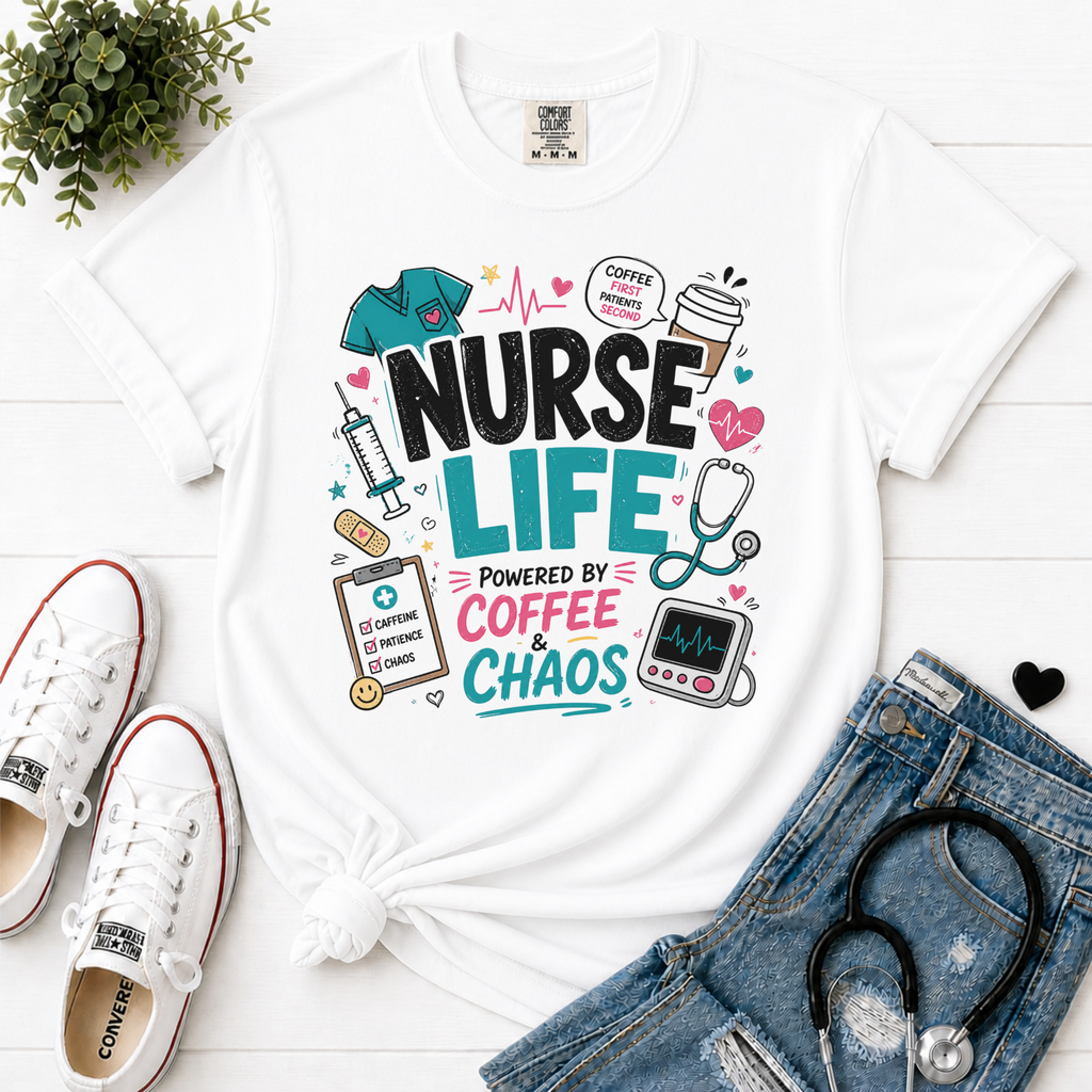 Nurse Life flatlay White
