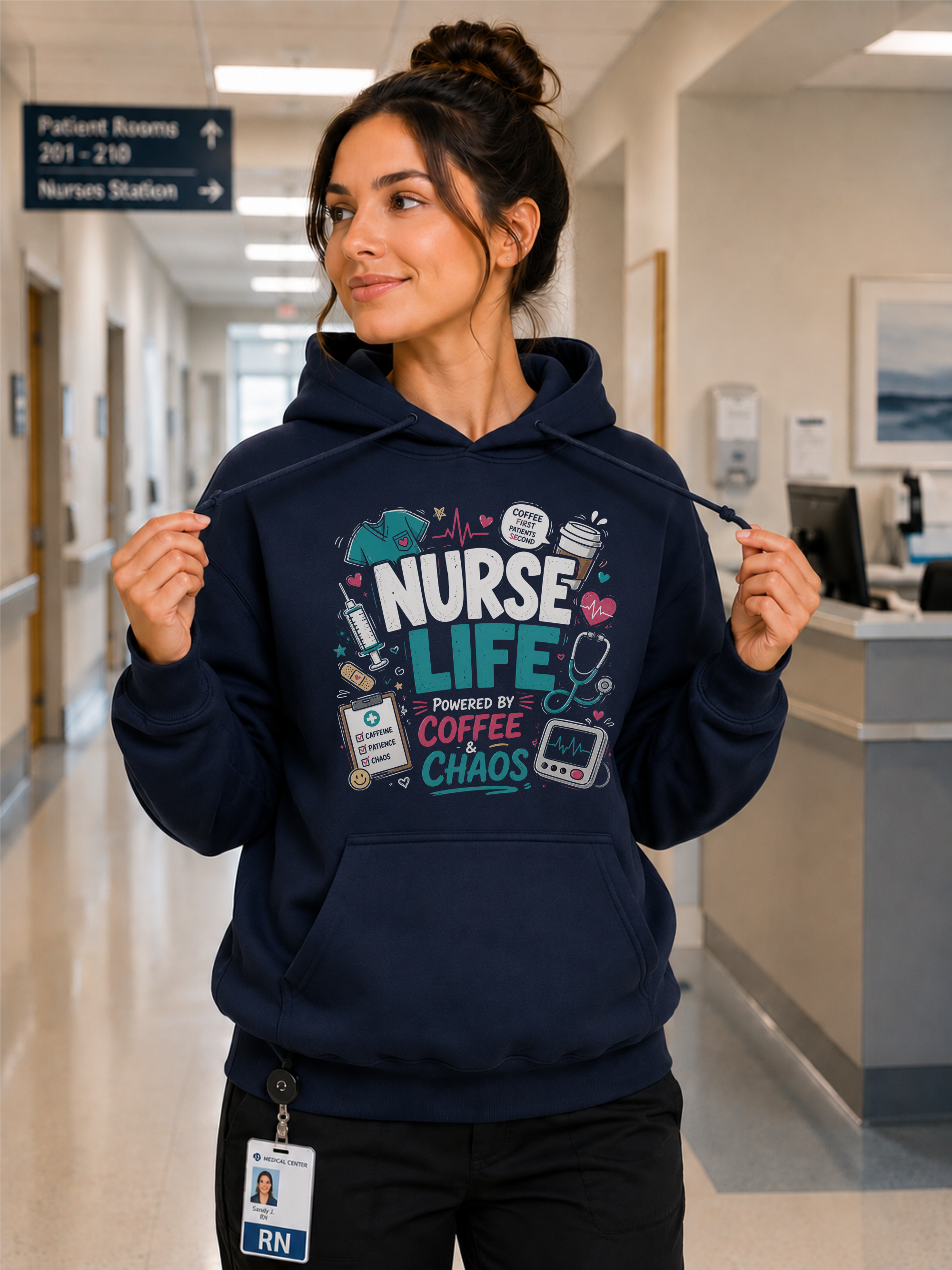 Nurse Life Hoodie in Navy