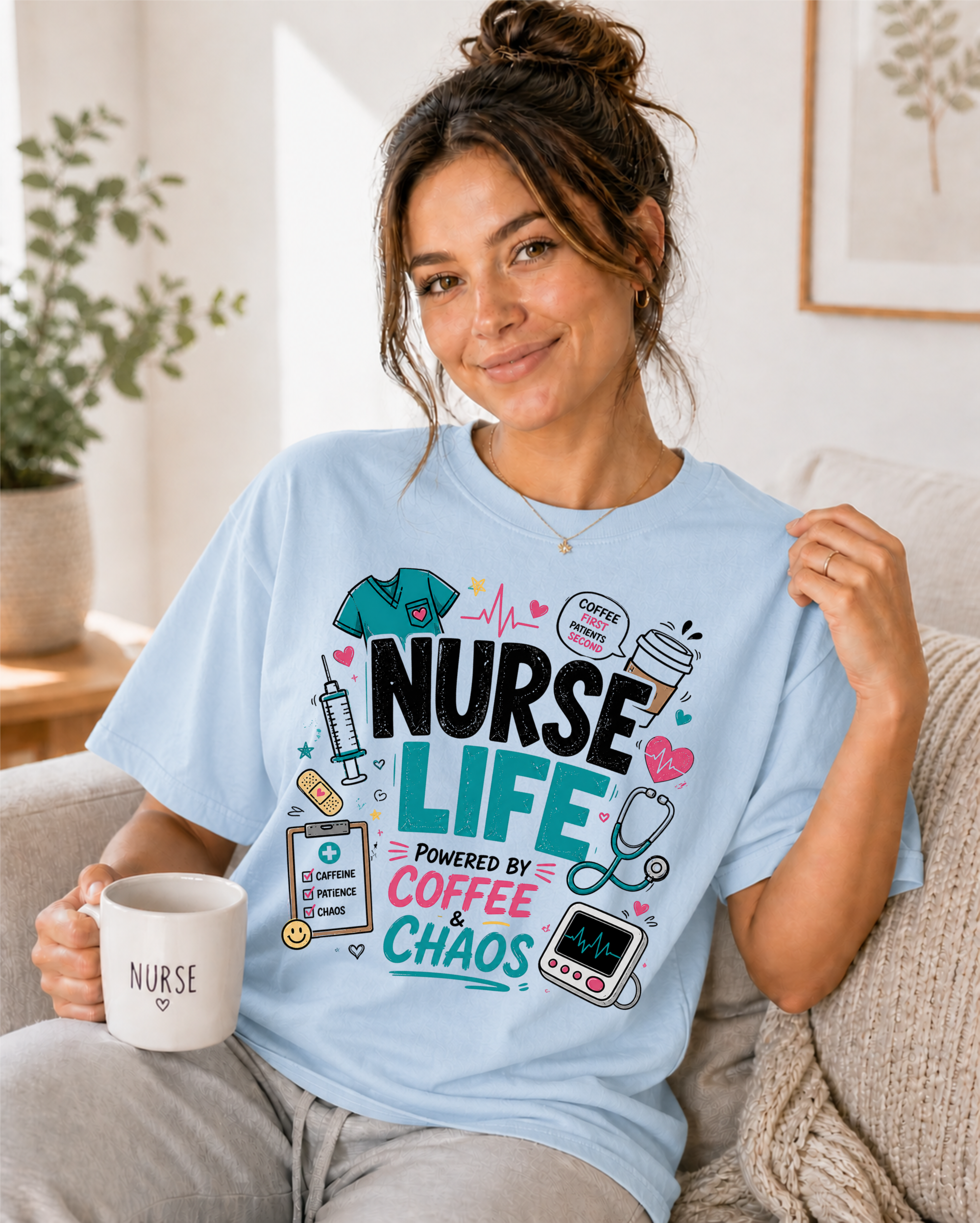 Nurse Life tee Chambray