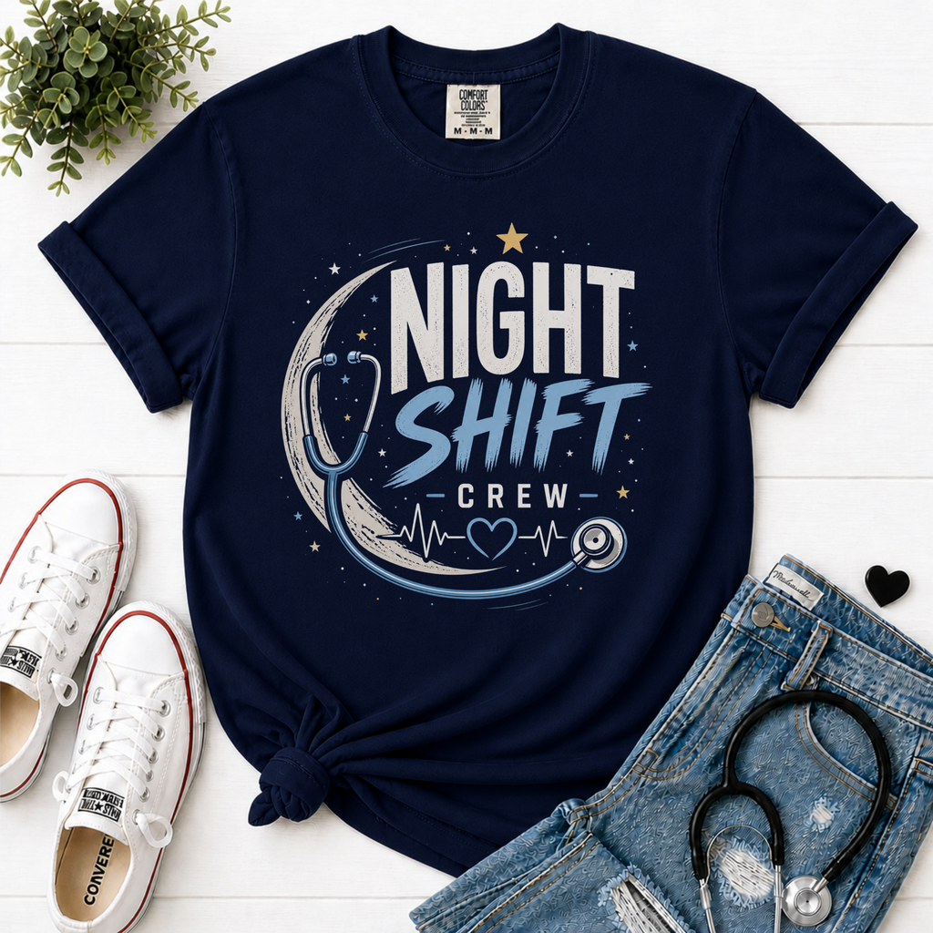 Night Shift Crew flatlay Navy