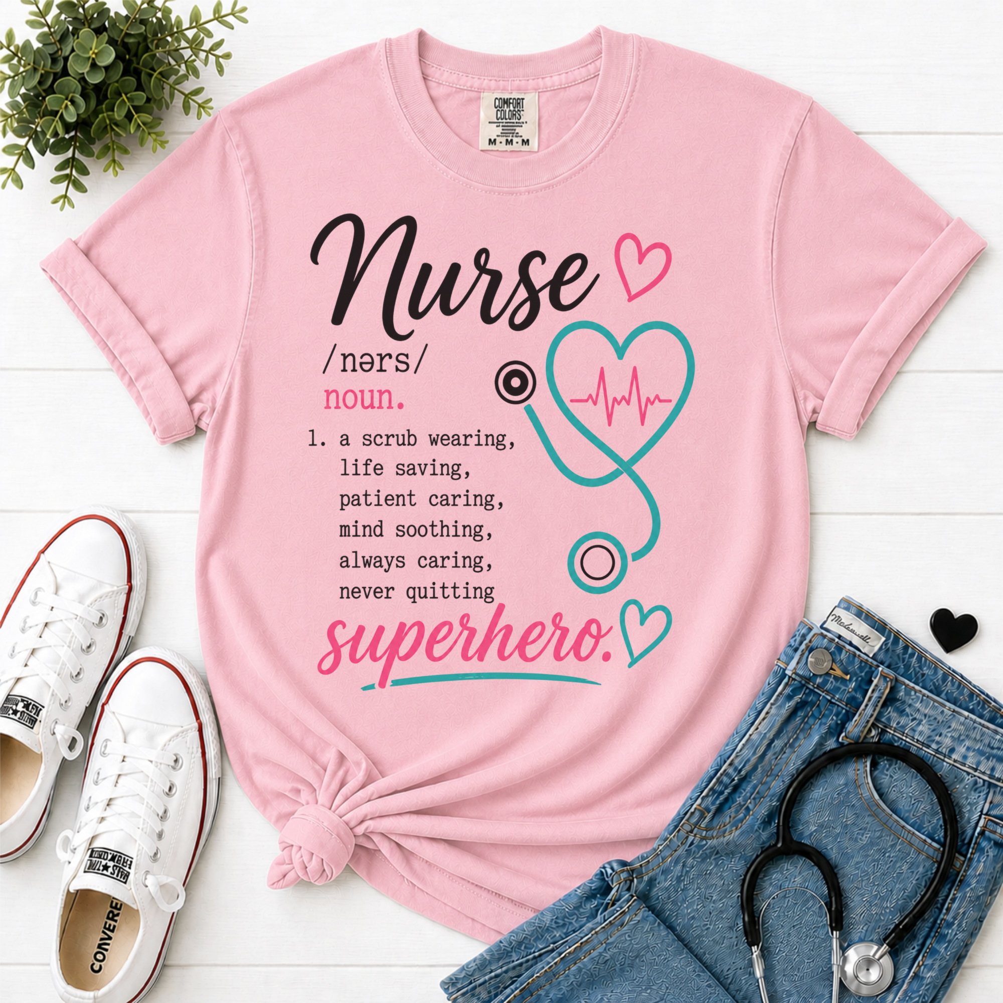 Nurse Superhero flatlay Blossom