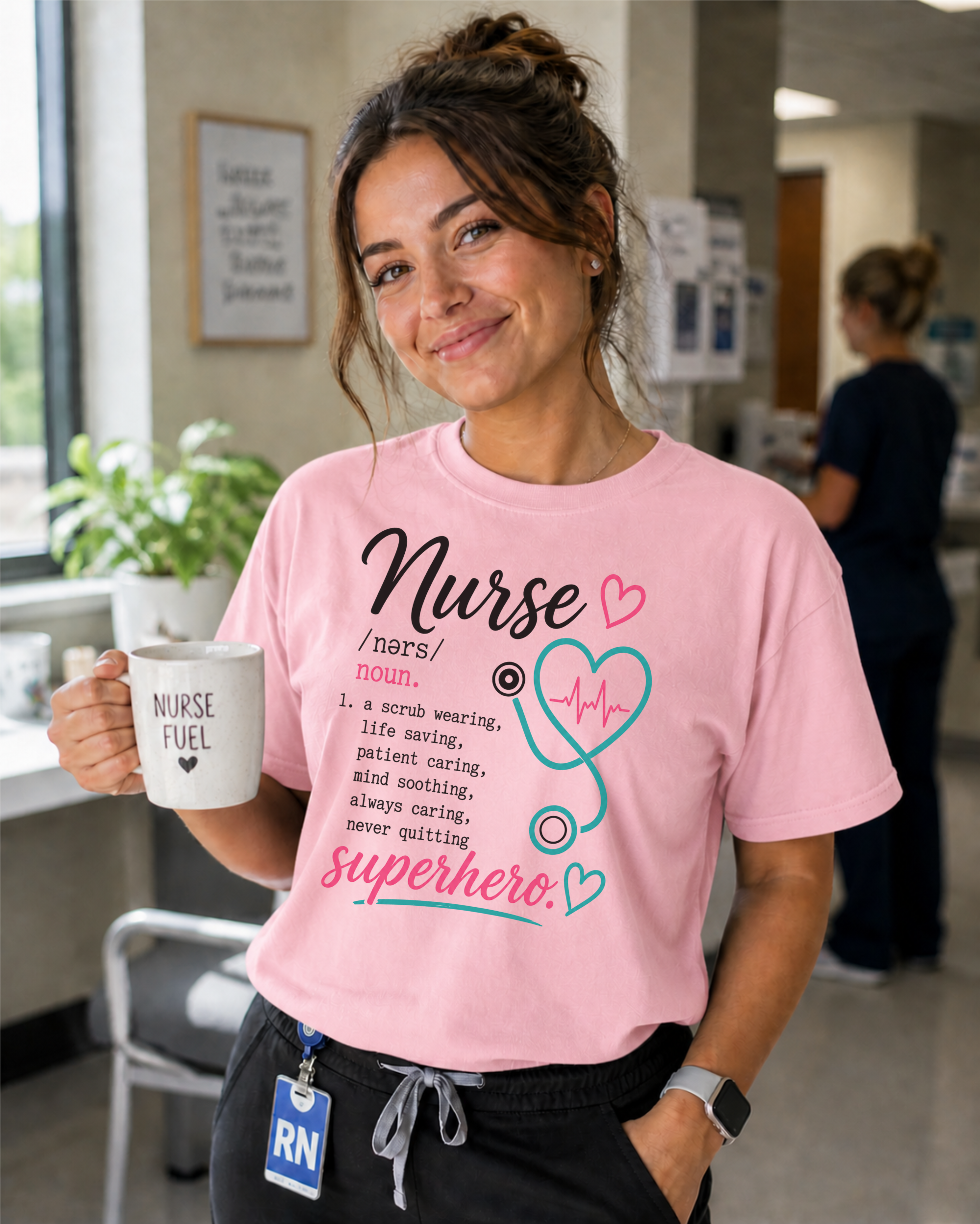 Nurse Superhero tee Blossom