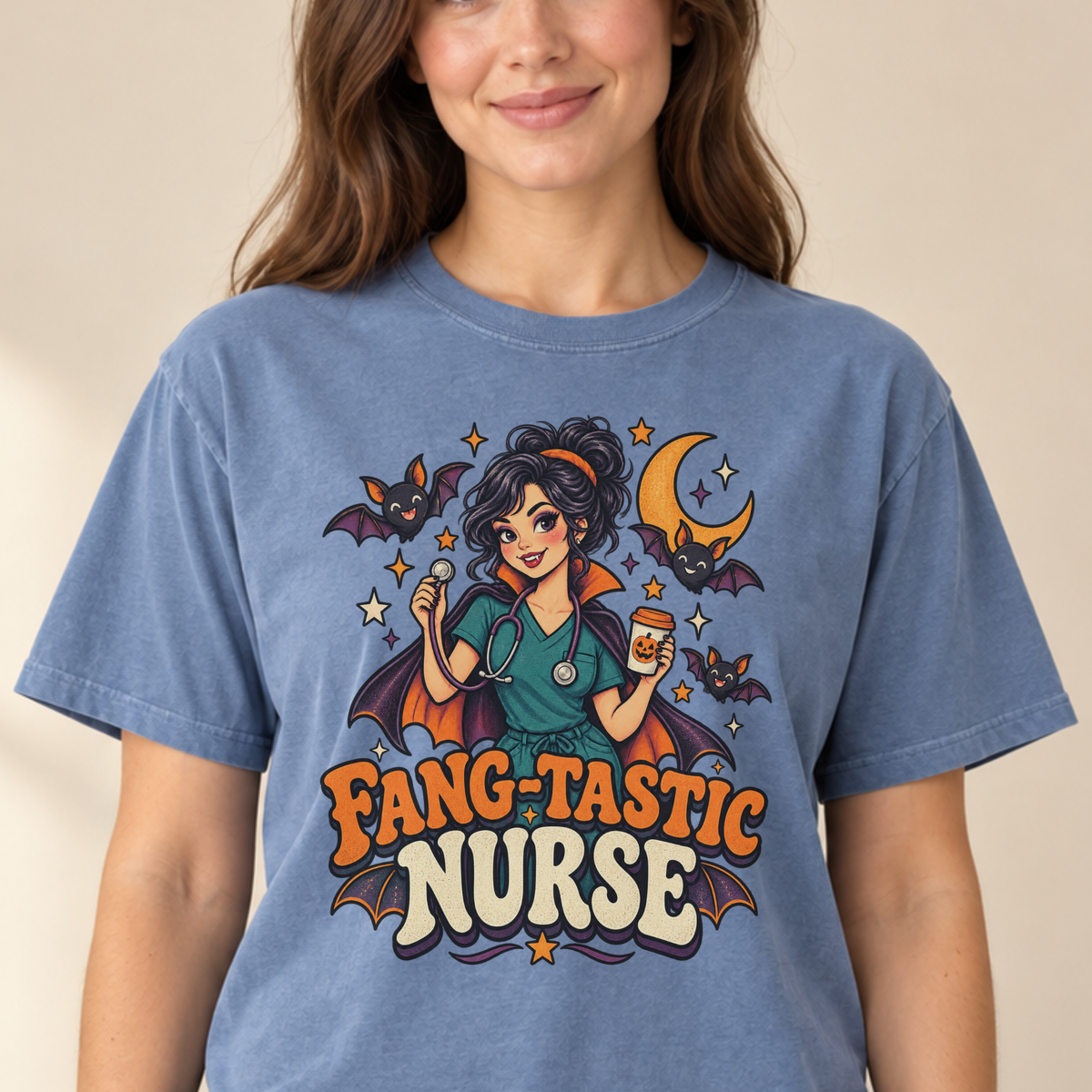 Fang-Tastic Nurse tee Blue Jean