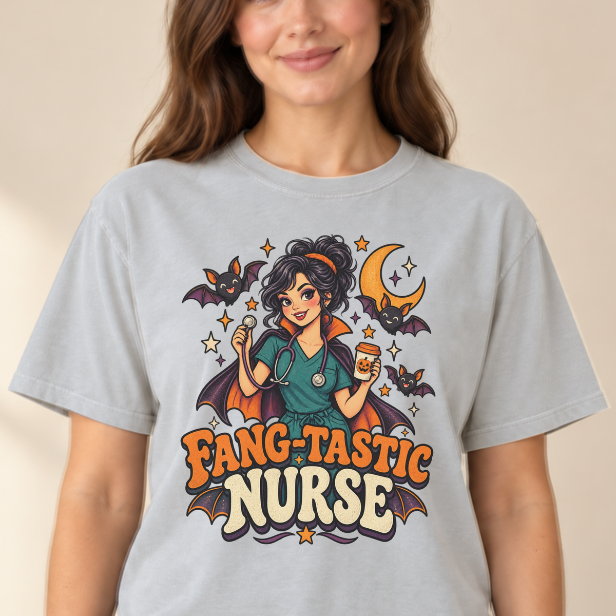 Fang-Tastic Nurse tee Ivory