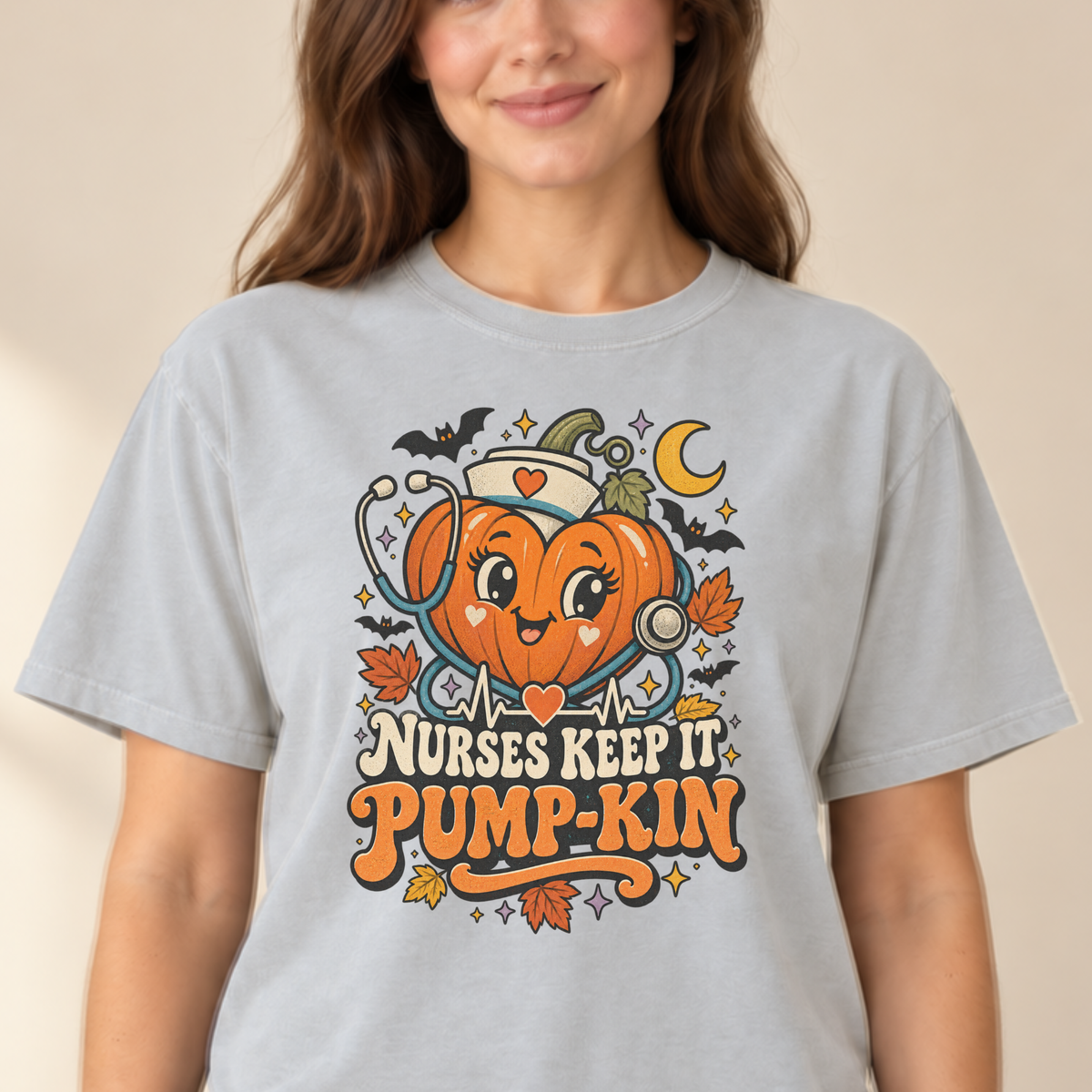 Nurses Keep It Pump-Kin tee Ivory