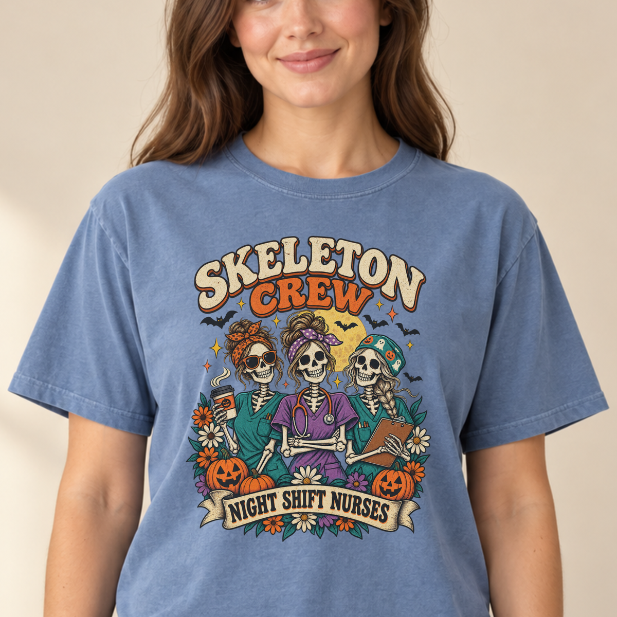 Skeleton Crew Night Shift tee Blue Jean