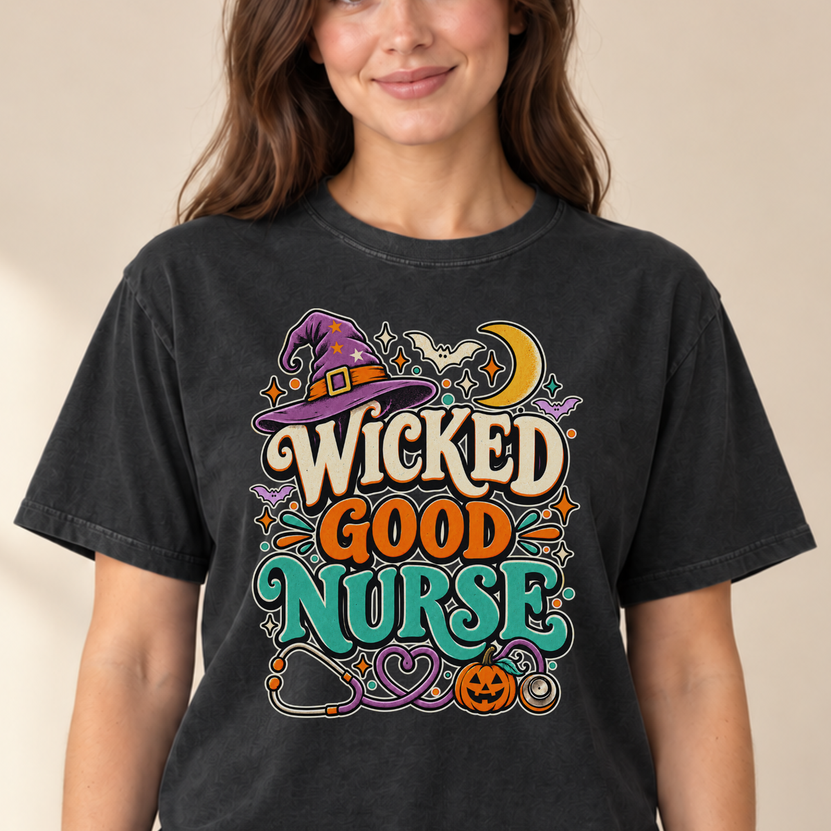 Wicked Good Nurse tee Black