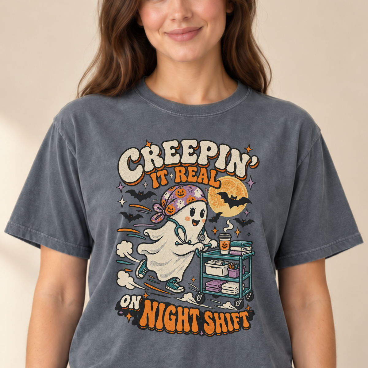 Creepin It Real On Night Shift tee Pepper