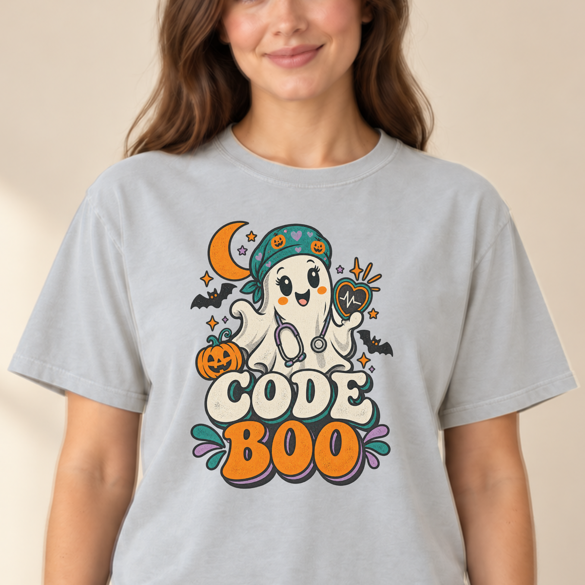 Code Boo nurse tee Ivory