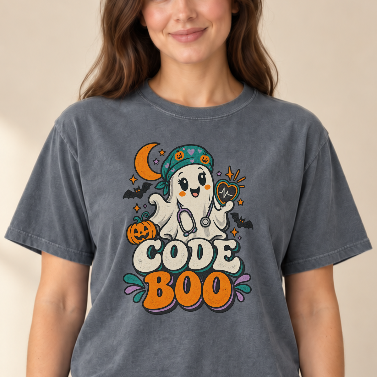 Code Boo nurse tee Pepper