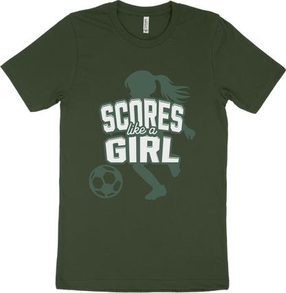 "Scores Like A Girl" T-shirt.