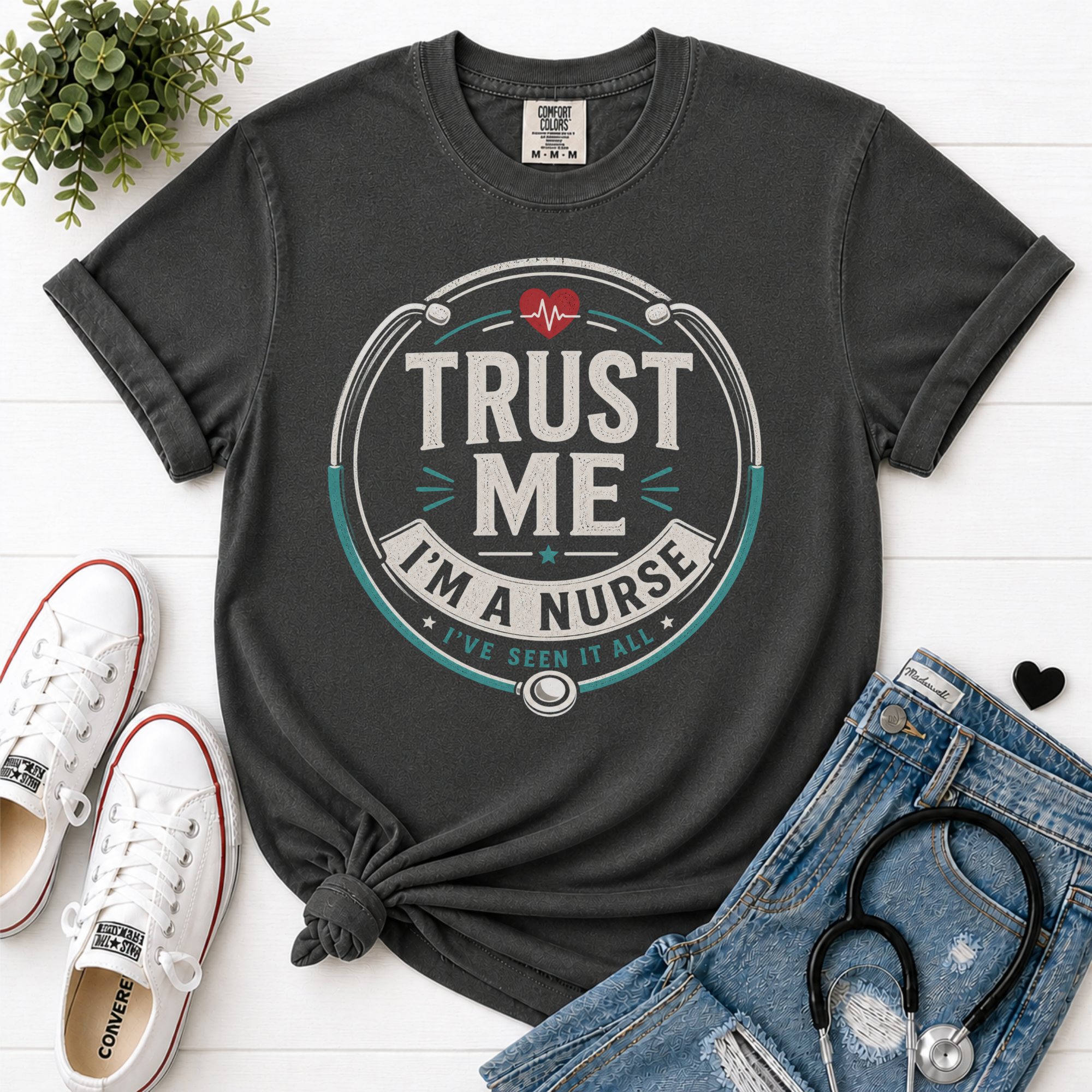 Trust Me Im a Nurse flatlay Pepper