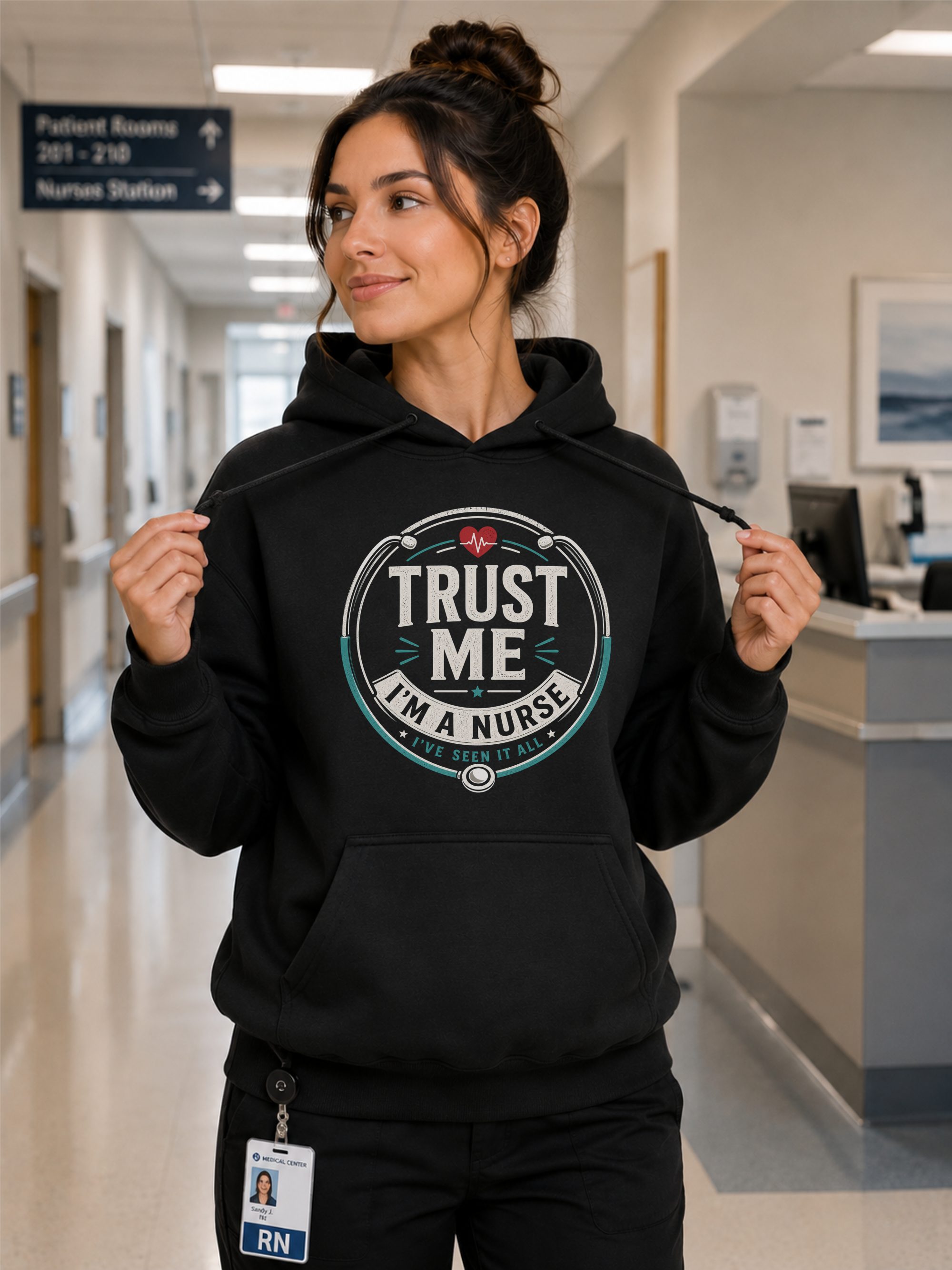 Trust Me I'm a Nurse Hoodie in Black