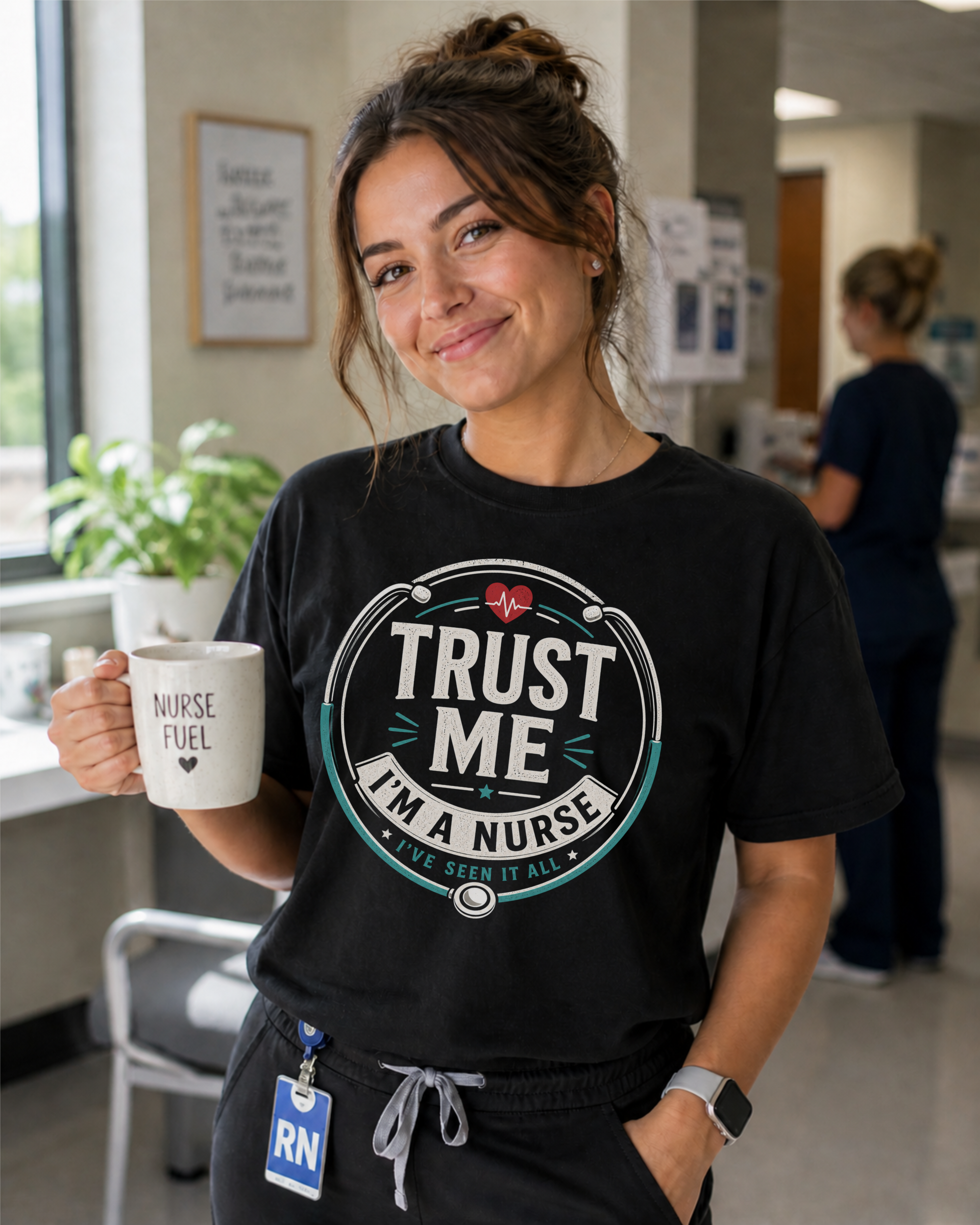 Trust Me Im a Nurse tee Black