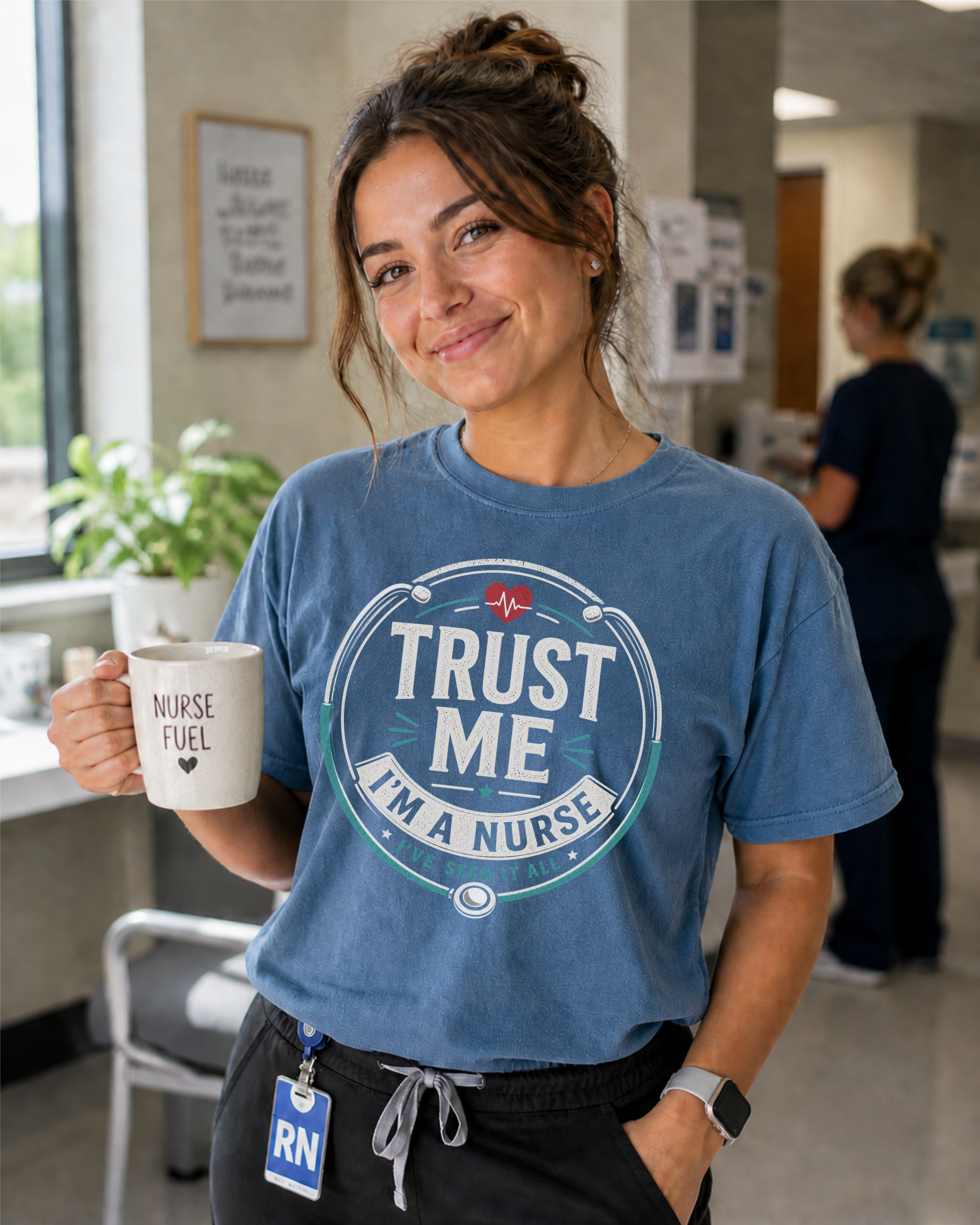 Trust Me Im a Nurse tee Blue Jean
